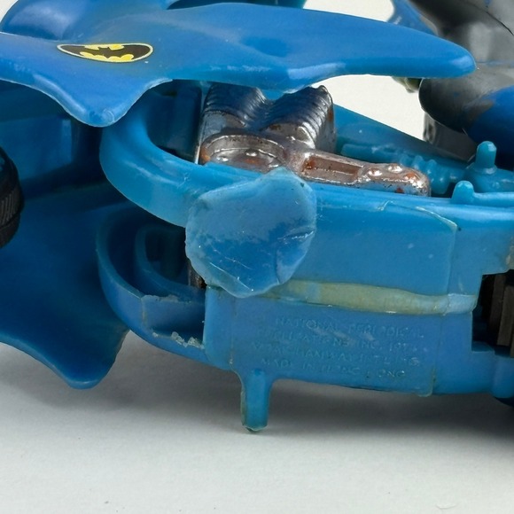 Vintage 1974 Batman Stunt Cycle Gyro Action Ahi Azrak Hamway Blue Hong Kong DC - Picture 8 of 10